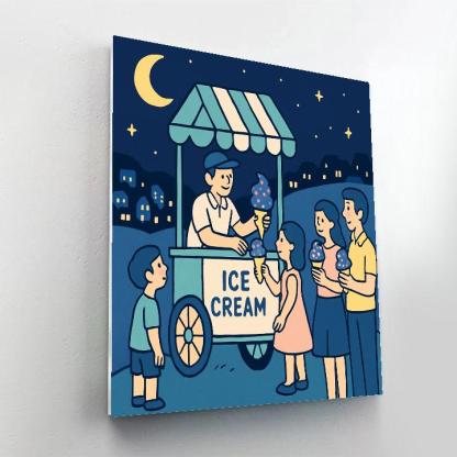 Valentines Day Starlight Ice Cream Cart Number painting