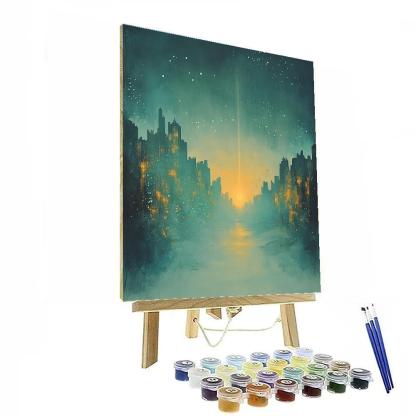 Caravaggio Inspired Bioluminescent Citylights Haze painting number kit
