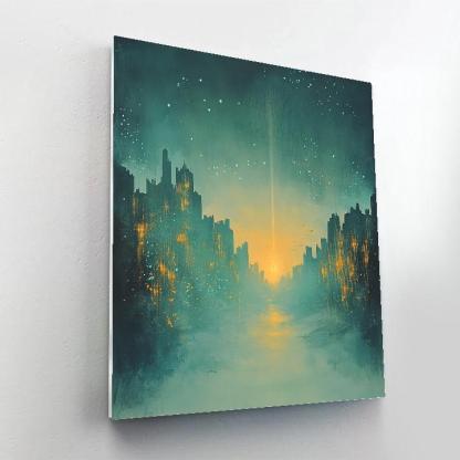 Caravaggio Inspired Bioluminescent Citylights Haze painting number kit