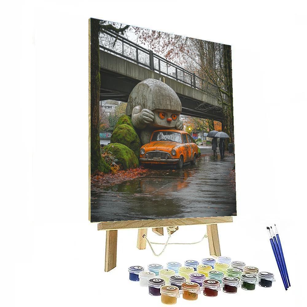 Fremont Troll Under The Aurora Bridge Seattle United States painting number kit