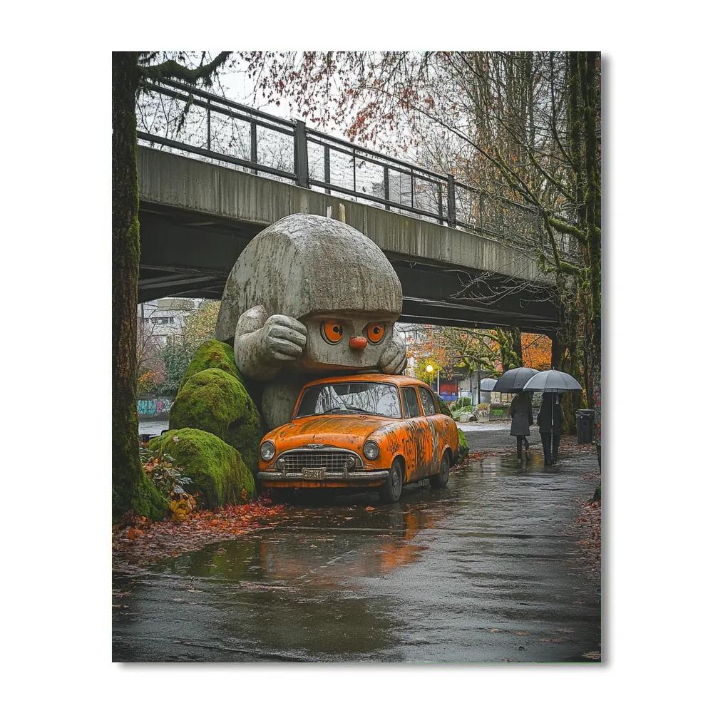 Fremont Troll Under The Aurora Bridge Seattle United States painting number kit