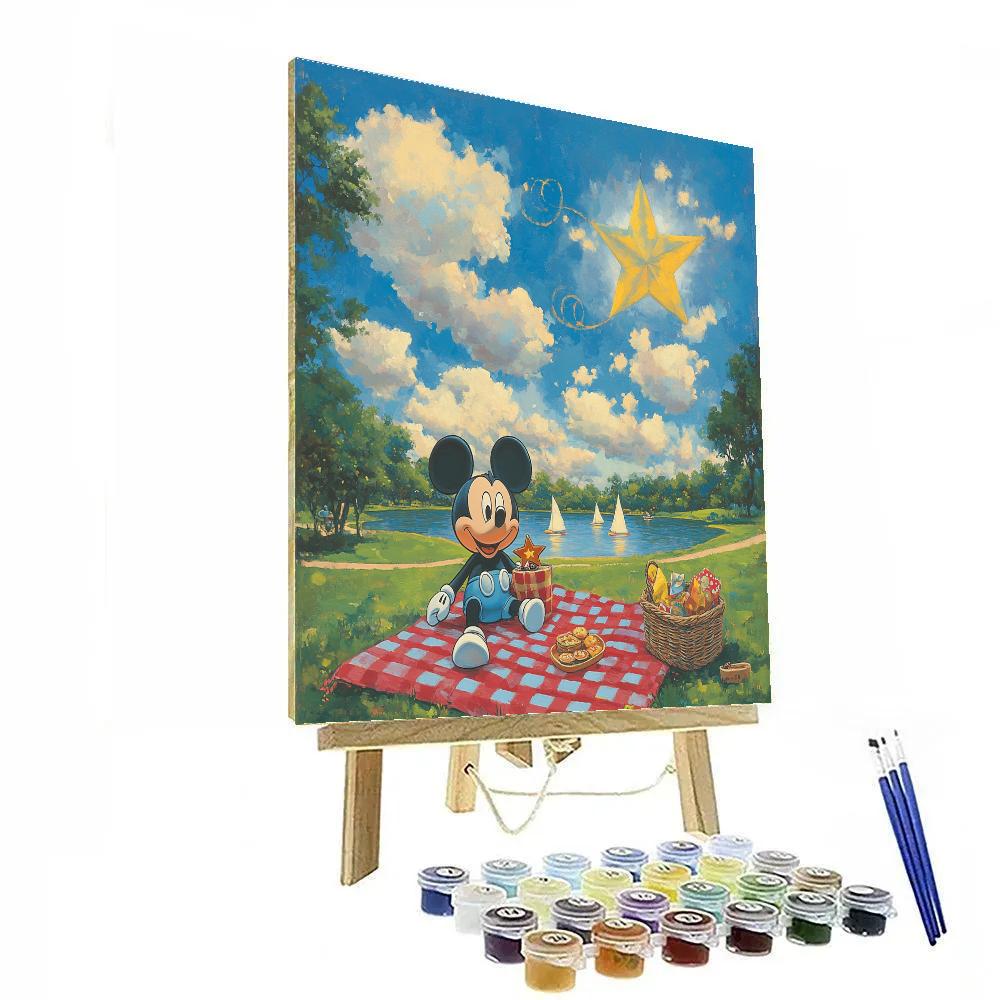 Mickey Mouse Galaxy Kite Picnic paint by number