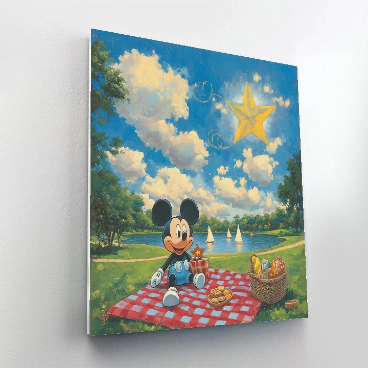 Mickey Mouse Galaxy Kite Picnic paint by number