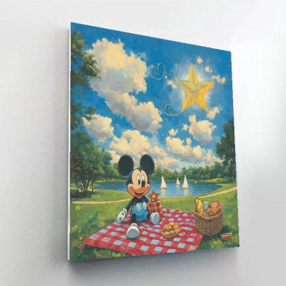 Mickey Mouse Galaxy Kite Picnic paint by number