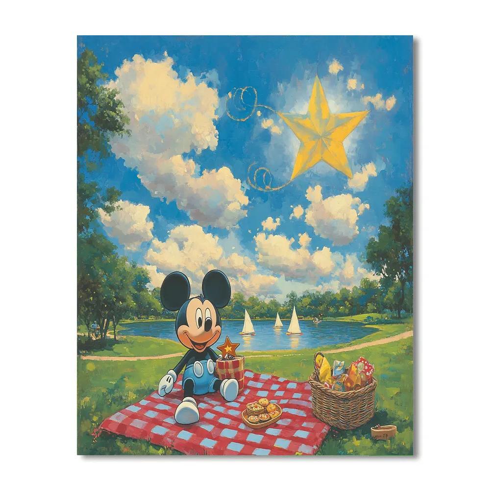 Mickey Mouse Galaxy Kite Picnic paint by number