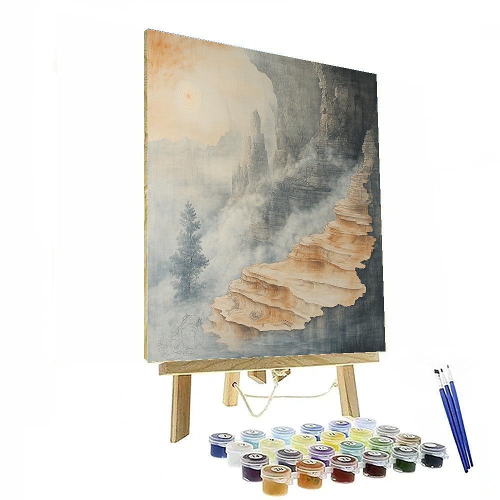 Leonardo Da Vinci Inspired Fossil Storm Strata Number painting