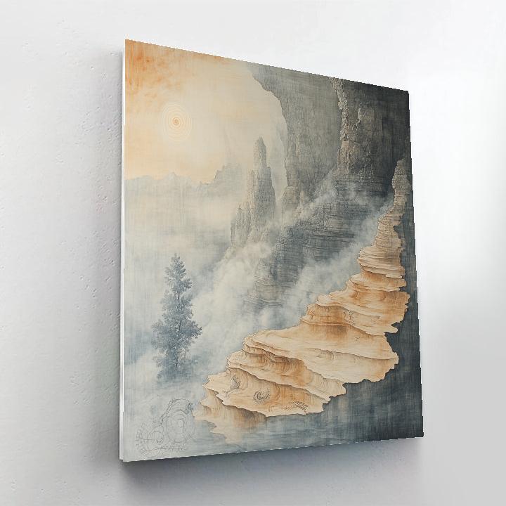 Leonardo Da Vinci Inspired Fossil Storm Strata Number painting