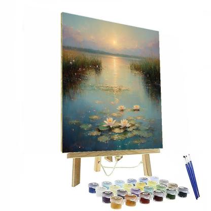 Claude Monet Inspired Water Lilies And Reflected Nebula paint by number