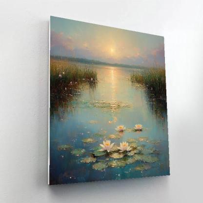 Claude Monet Inspired Water Lilies And Reflected Nebula paint by number