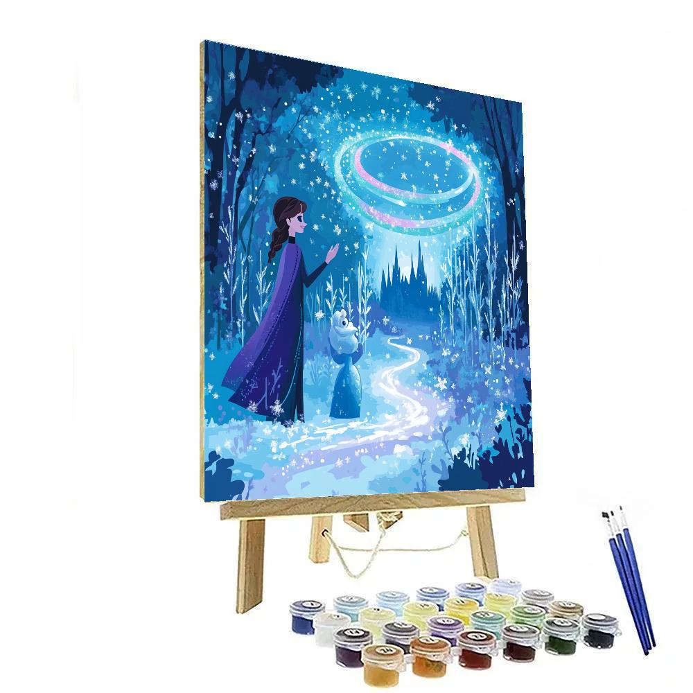 Elsa And Olaf Aurora Ice Garden paint by number