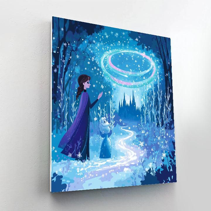 Elsa And Olaf Aurora Ice Garden paint by number