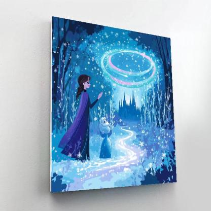 Elsa And Olaf Aurora Ice Garden paint by number