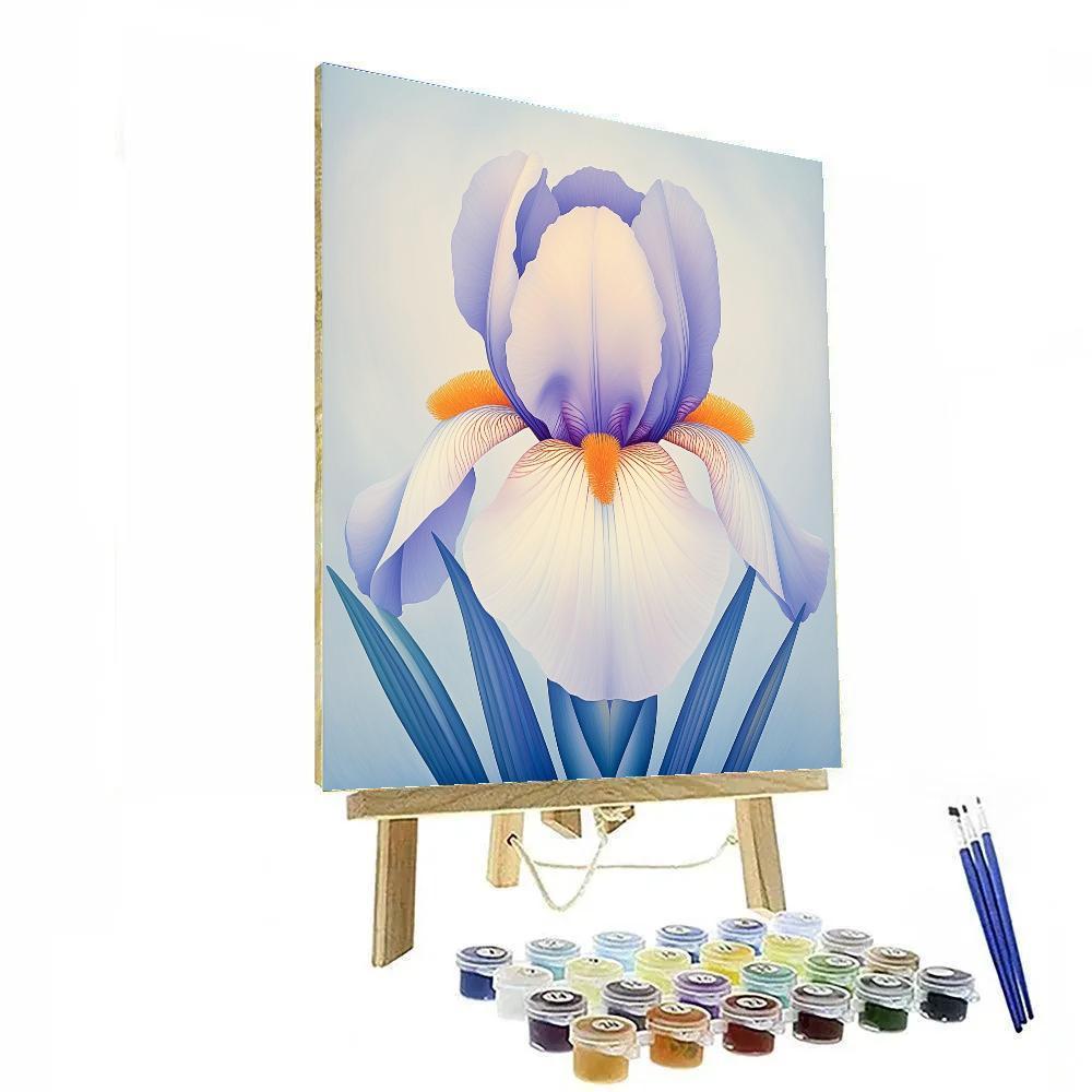 Georgia O’Keeffe Inspired Opal Iris Throat Close Up paint by number