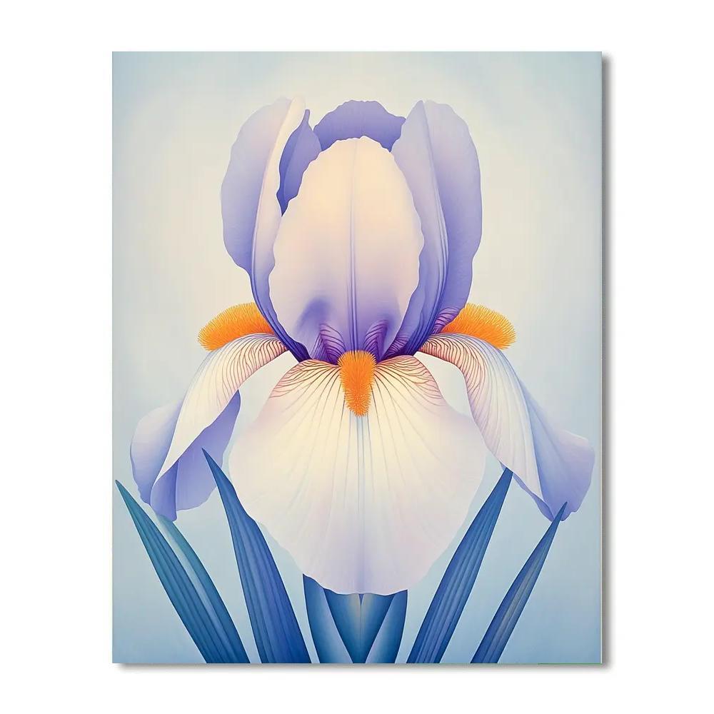 Georgia O’Keeffe Inspired Opal Iris Throat Close Up paint by number