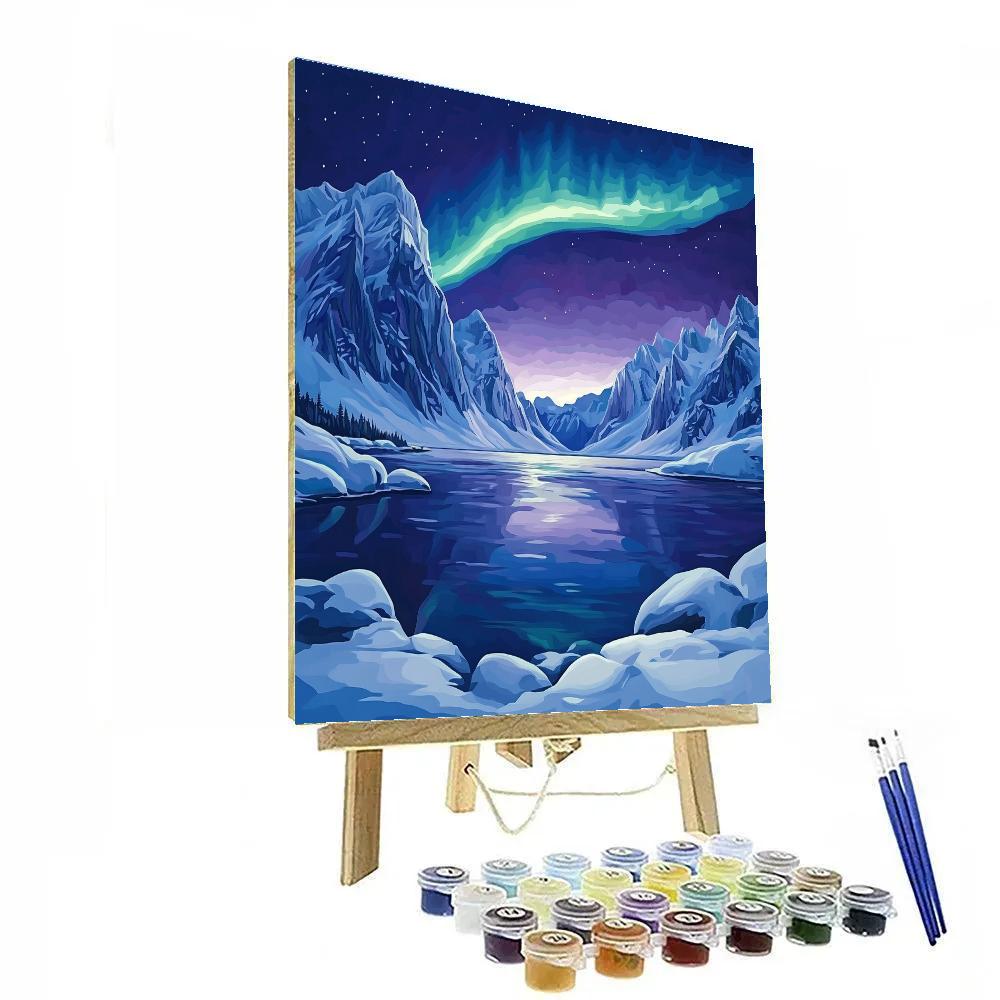 Lawren Harris Inspired Aurora Crown Over Silent Fjord Numbered painting kits