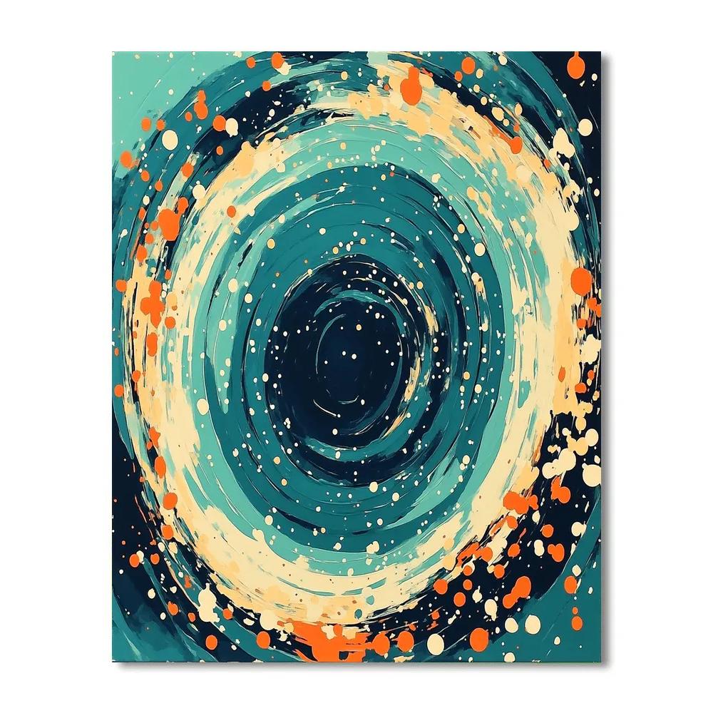 Jackson Pollock Inspired Monsoon Vortex In Teal And Coral Painting by numbers kit