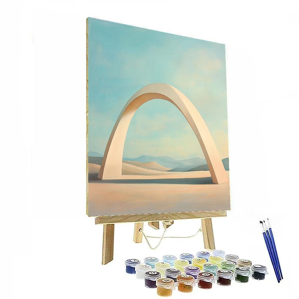 Georgia O’Keeffe Inspired Moon Bleached Bone And Cobalt Sky Arch Paint by numbers kits