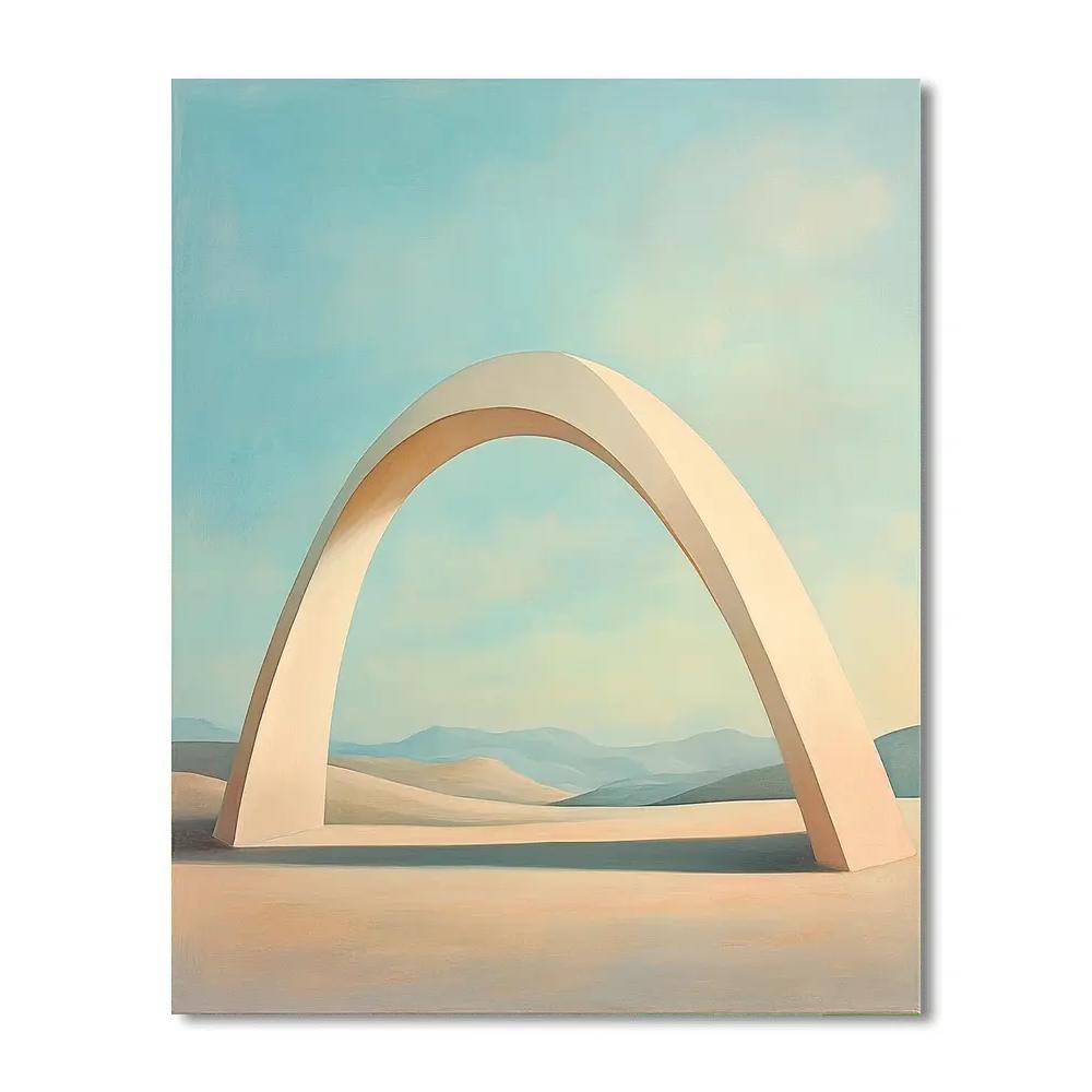 Georgia O’Keeffe Inspired Moon Bleached Bone And Cobalt Sky Arch Paint by numbers kits