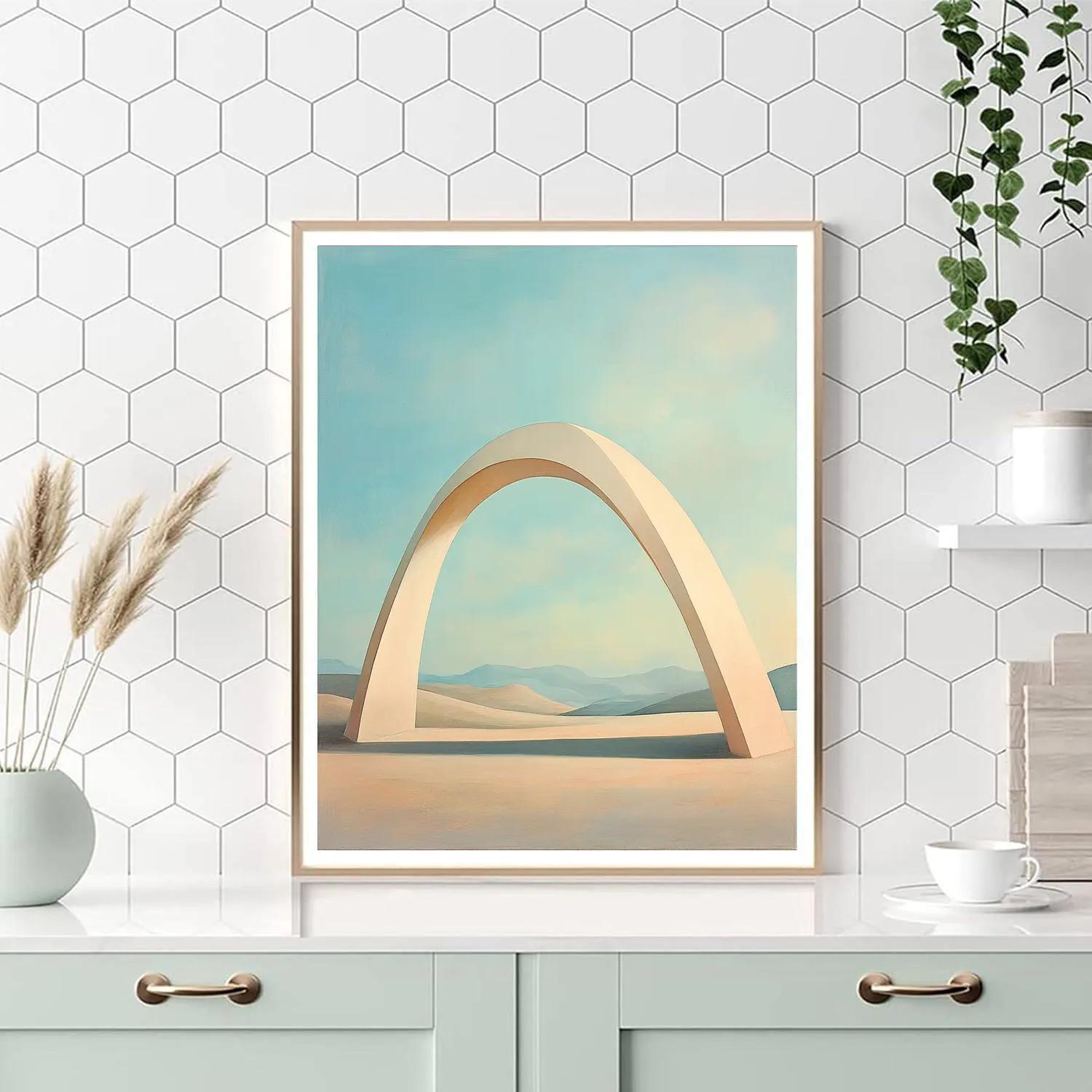 Georgia O’Keeffe Inspired Moon Bleached Bone And Cobalt Sky Arch Paint by numbers kits