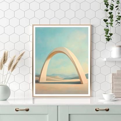 Georgia O’Keeffe Inspired Moon Bleached Bone And Cobalt Sky Arch Paint by numbers kits