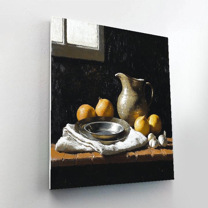 Diego Velázquez Inspired Market Still Life In Ashen Light paint by number