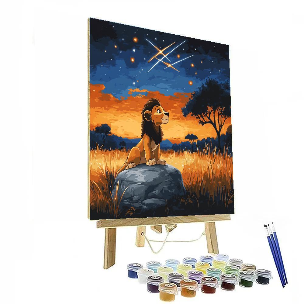 Simba Savanna Meteor Shower Watch Number painting