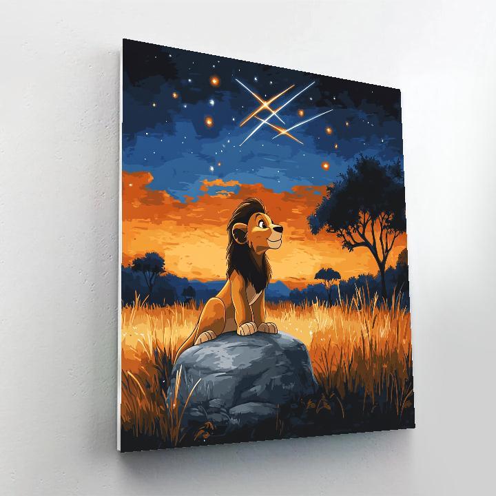Simba Savanna Meteor Shower Watch Number painting