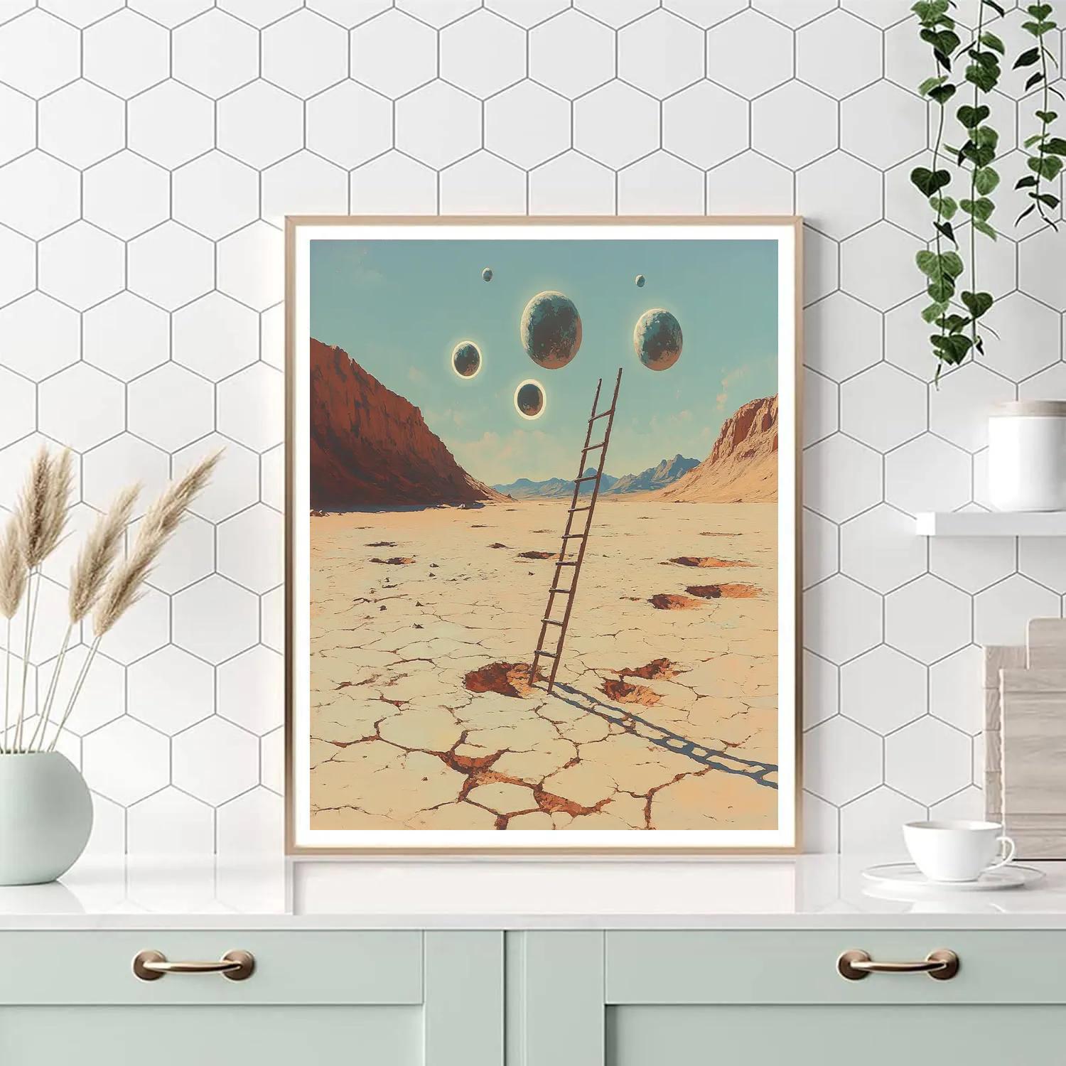 Salvador Dali Inspired Desert Of Floating Planets Paint by numbers art