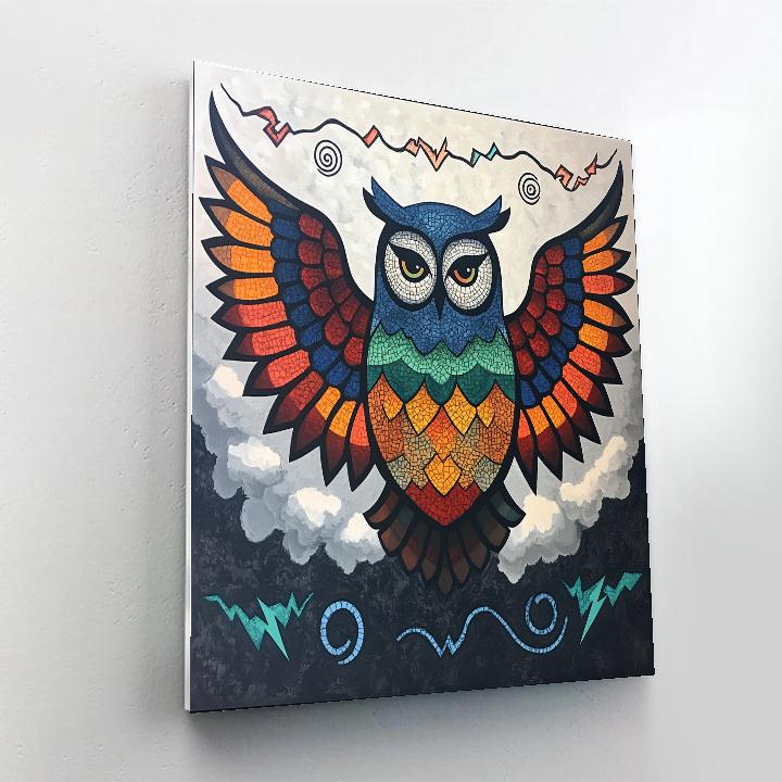 Norval Morrisseau Inspired Storm Owl Of The Four Winds Paint by numbers kits