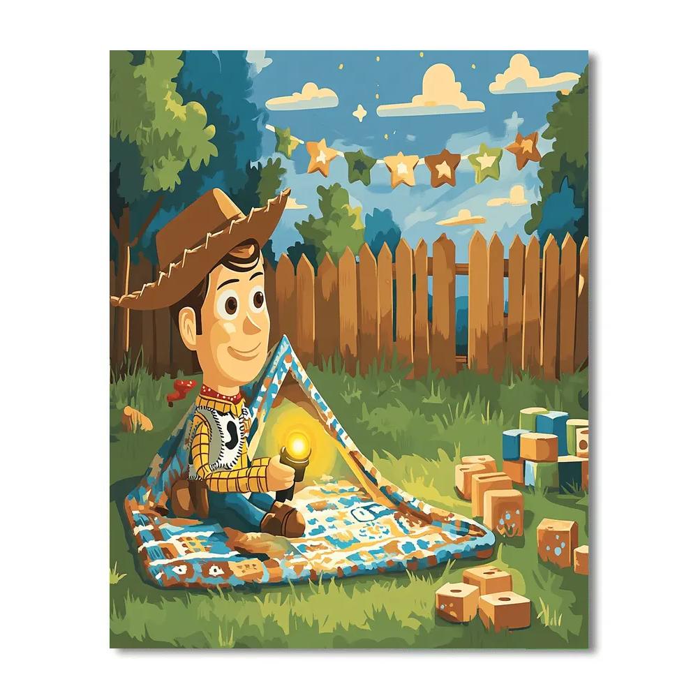 Woody Sunny Backyard Campout paint by number