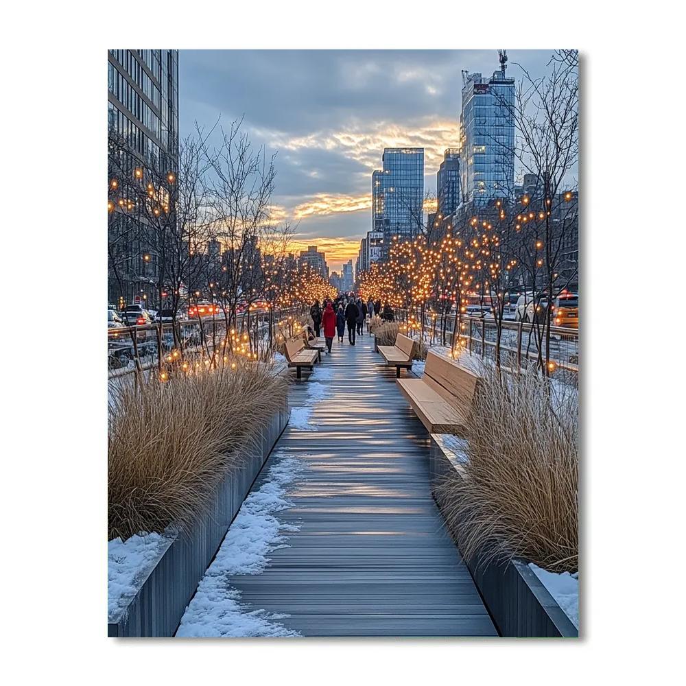 The High Line Winter Garden Walk New York City United States painting number kit