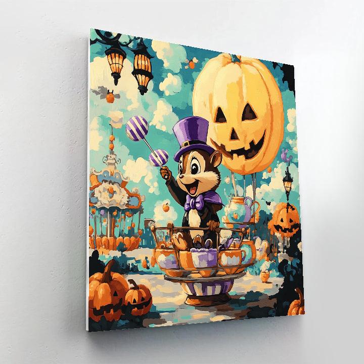 Haunted Teacup Carousel Under The Candy Moon Paint by numbers art