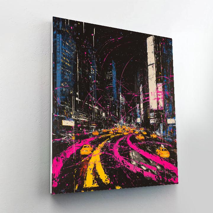 Jackson Pollock Inspired Citylights At Midnight paint by numbers