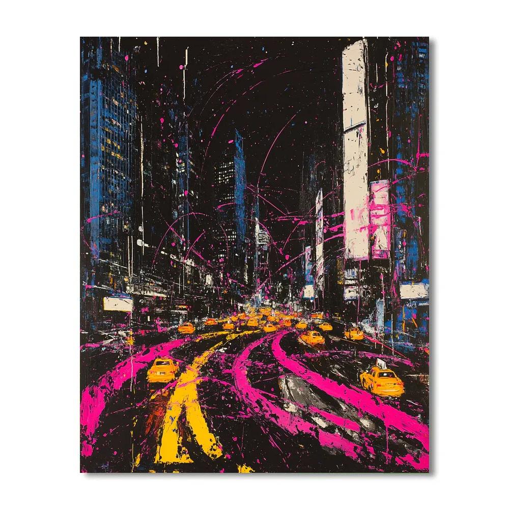 Jackson Pollock Inspired Citylights At Midnight paint by numbers