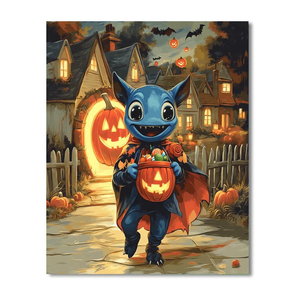 Stitchs Trick Or Treat Portal Parade Numbered painting kits