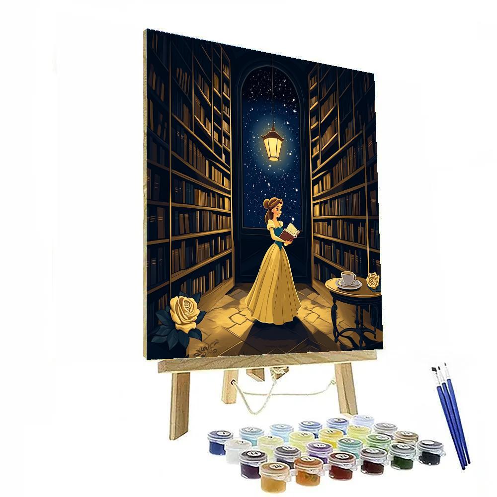 Belle Library Lantern Evening Painting by numbers kit