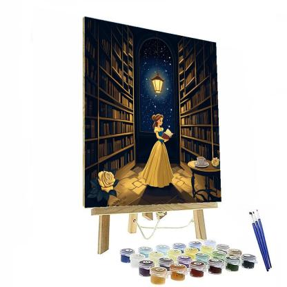 Belle Library Lantern Evening Painting by numbers kit