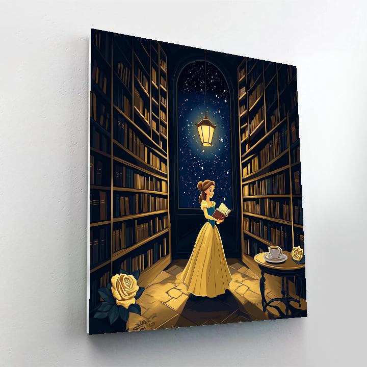Belle Library Lantern Evening Painting by numbers kit