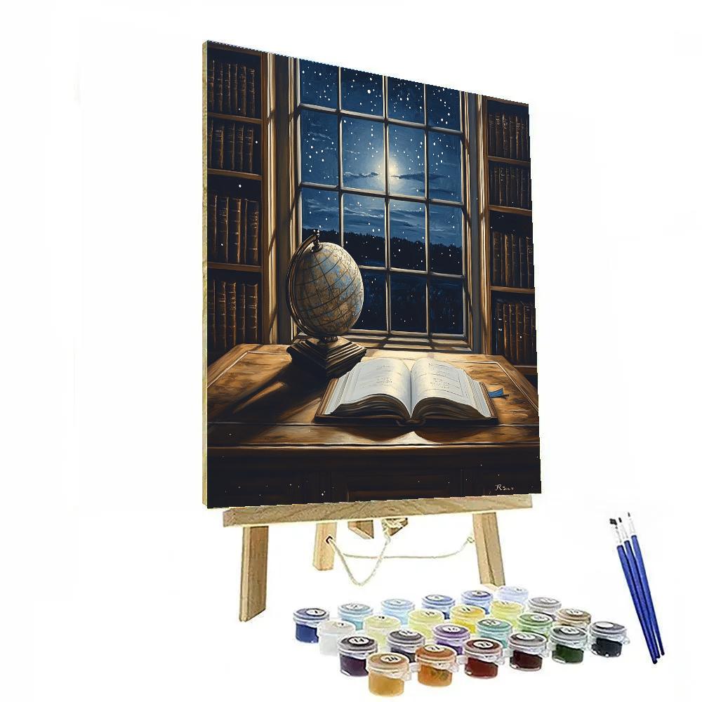 Johannes Vermeer Inspired Quiet Library With Starlight Window Paint by numbers kits