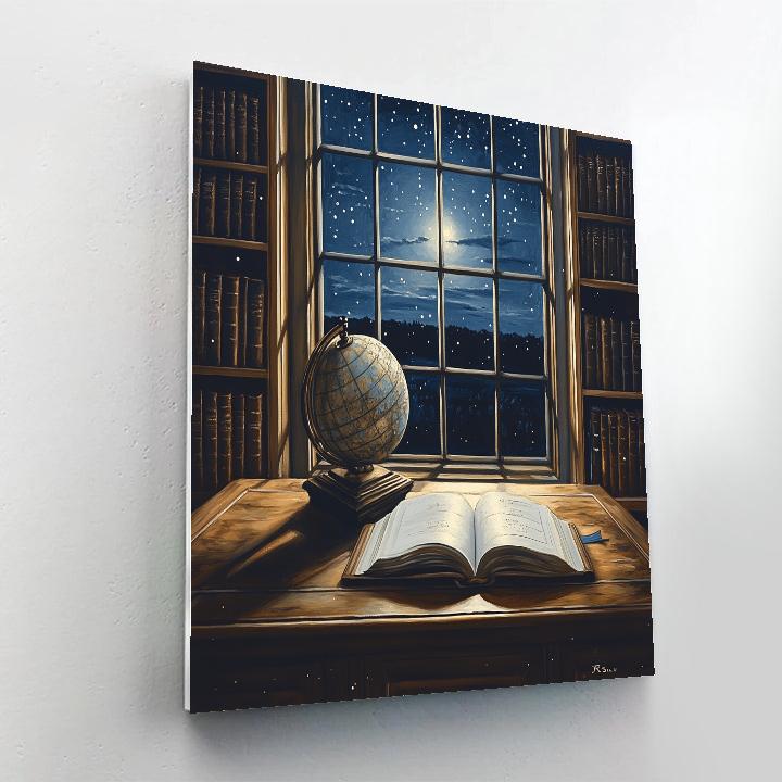 Johannes Vermeer Inspired Quiet Library With Starlight Window Paint by numbers kits