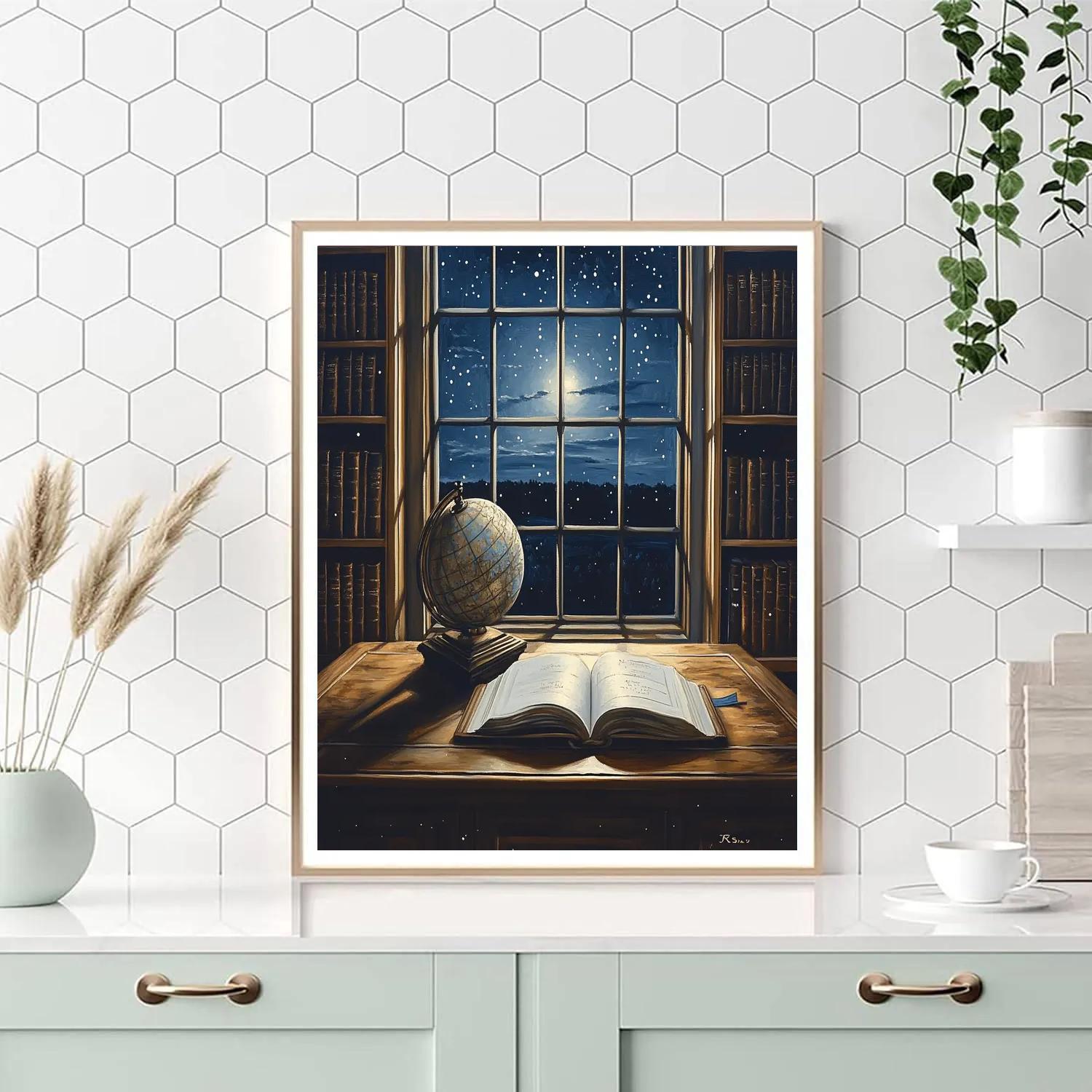 Johannes Vermeer Inspired Quiet Library With Starlight Window Paint by numbers kits