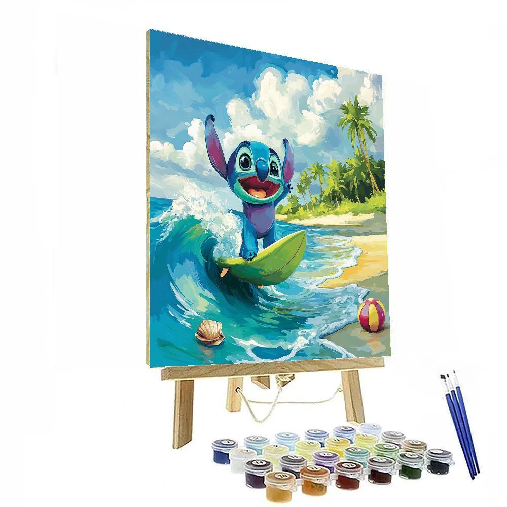 Stitch Tropical Cloud Surf Day paint by number