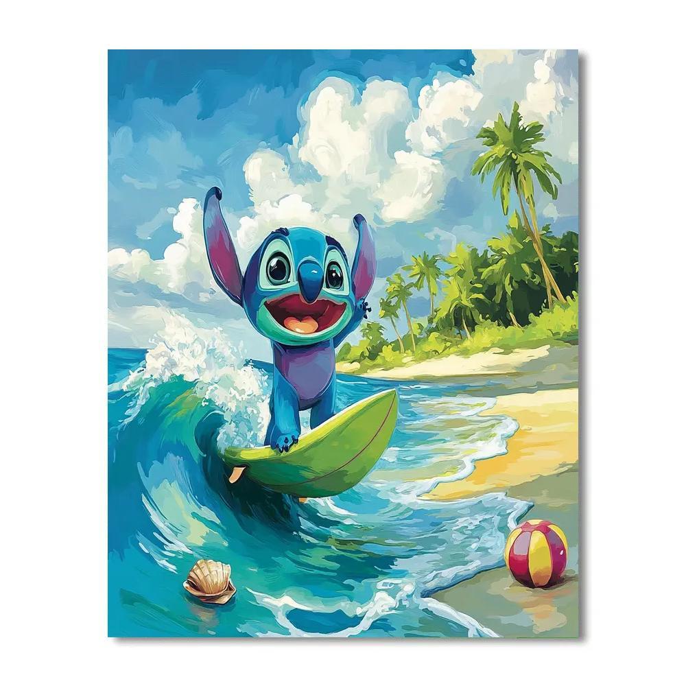 Stitch Tropical Cloud Surf Day paint by number