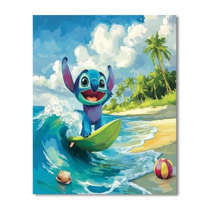 Stitch Tropical Cloud Surf Day paint by number