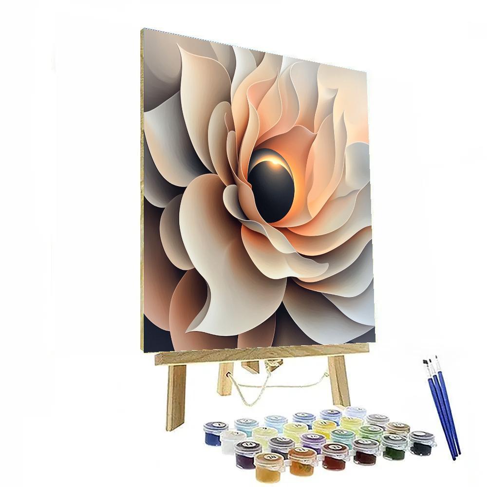 Georgia OKeeffe Inspired Desert Flowers Under Eclipse paint by color