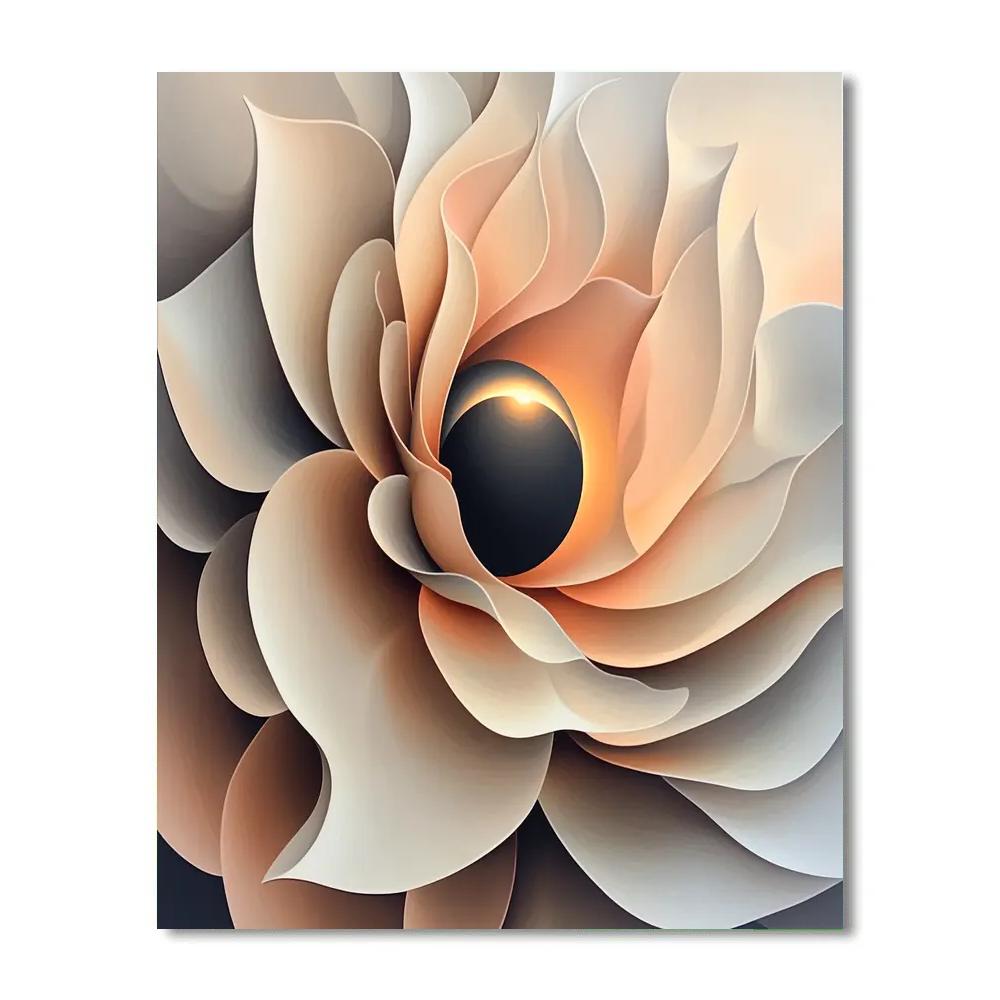 Georgia OKeeffe Inspired Desert Flowers Under Eclipse paint by color