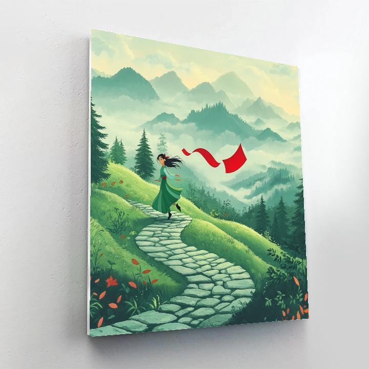 Mulan Mountain Wind Banner Run Numbered painting kits
