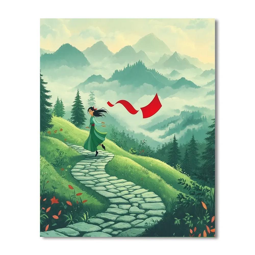 Mulan Mountain Wind Banner Run Numbered painting kits
