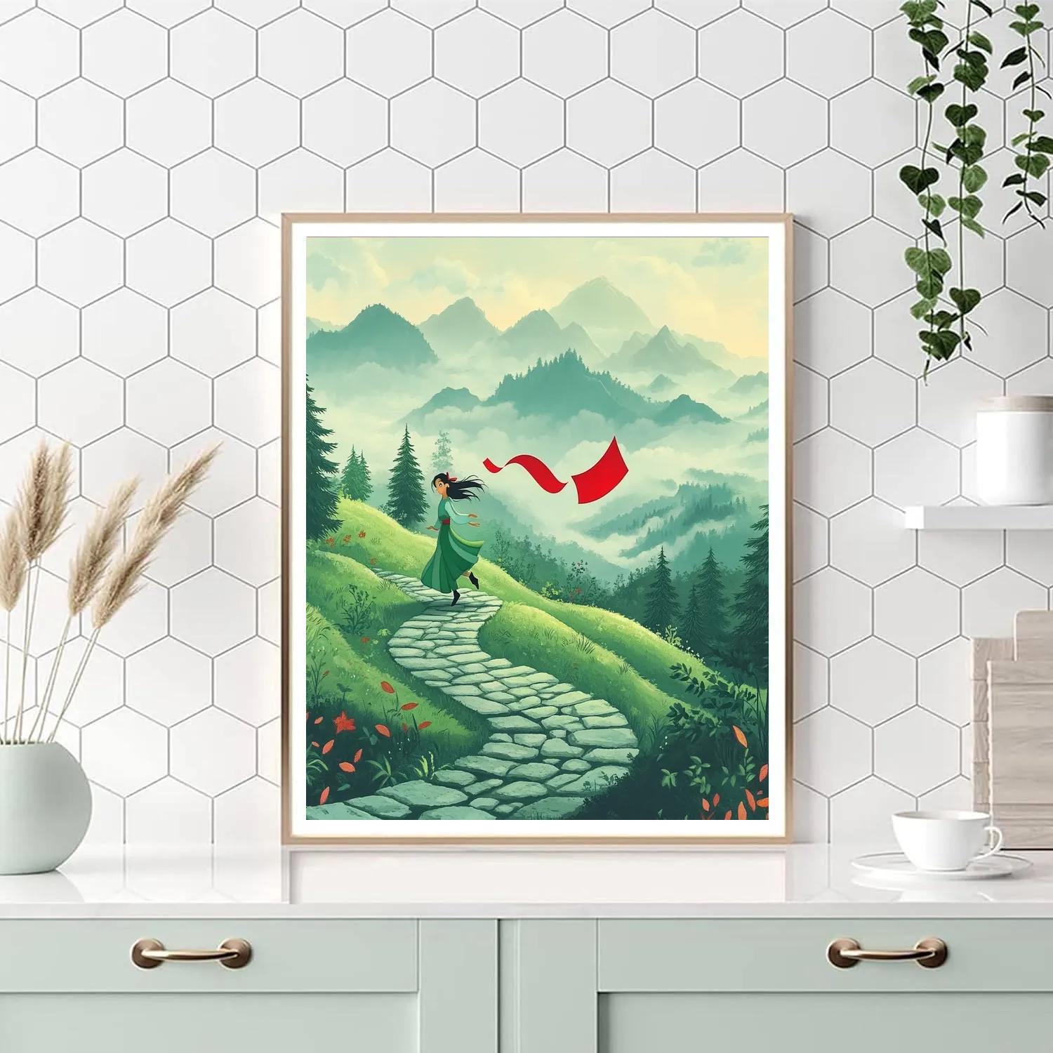 Mulan Mountain Wind Banner Run Numbered painting kits