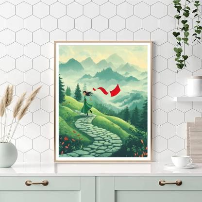 Mulan Mountain Wind Banner Run Numbered painting kits